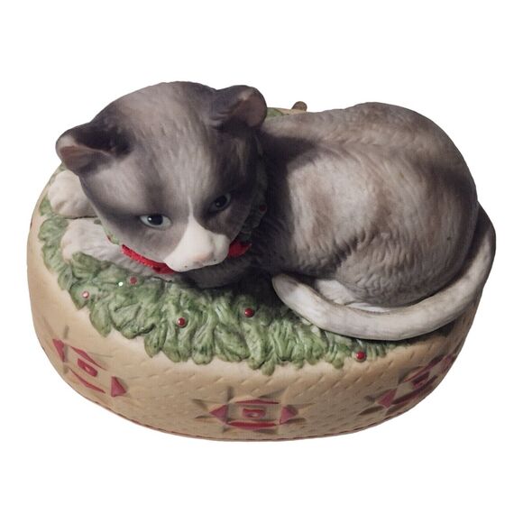 Vintage Schmid Gordon Fraser Cat Music Box Christmas Holiday Working 1985 - Picture 8 of 12